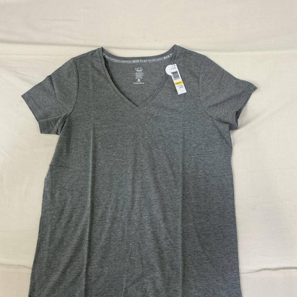 HUE Gray Sleepwear V-Neck T-Shirt Dress | Women's Medium | NWT